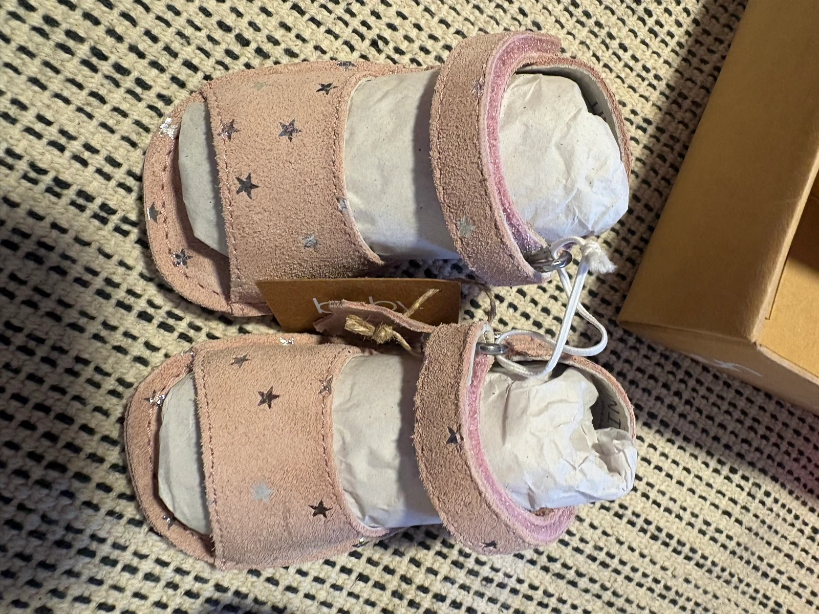 sandalias bebe rosa estrellas piel unit talla 15/16 para 3-6 meses